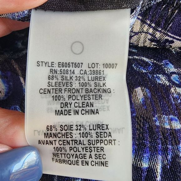 Elie Tahari Women's Silk Blend Blouse Size Large - Picture 7 of 7